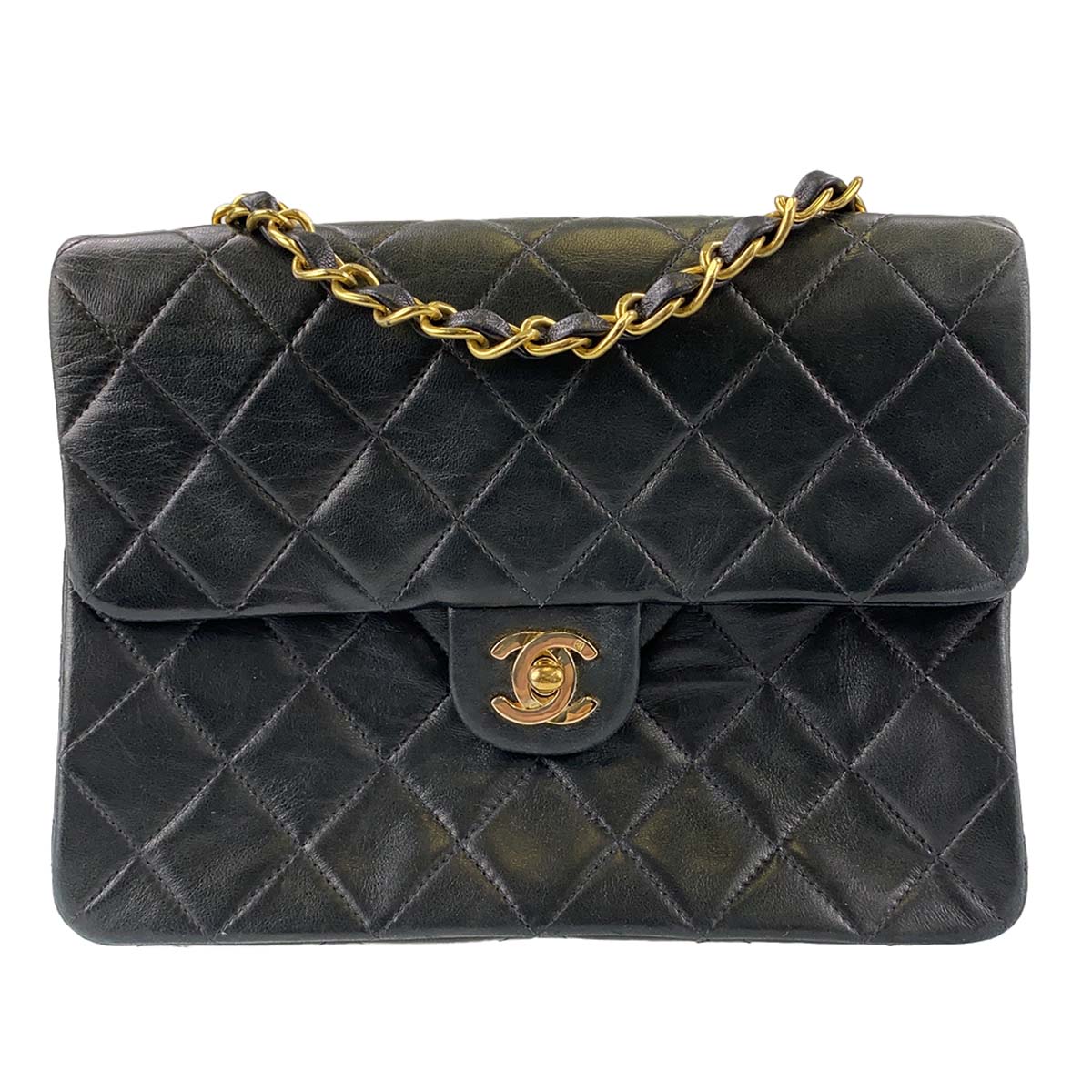 シャネル マトラッセ ラムスキン ブラック ショルダーバッグ 