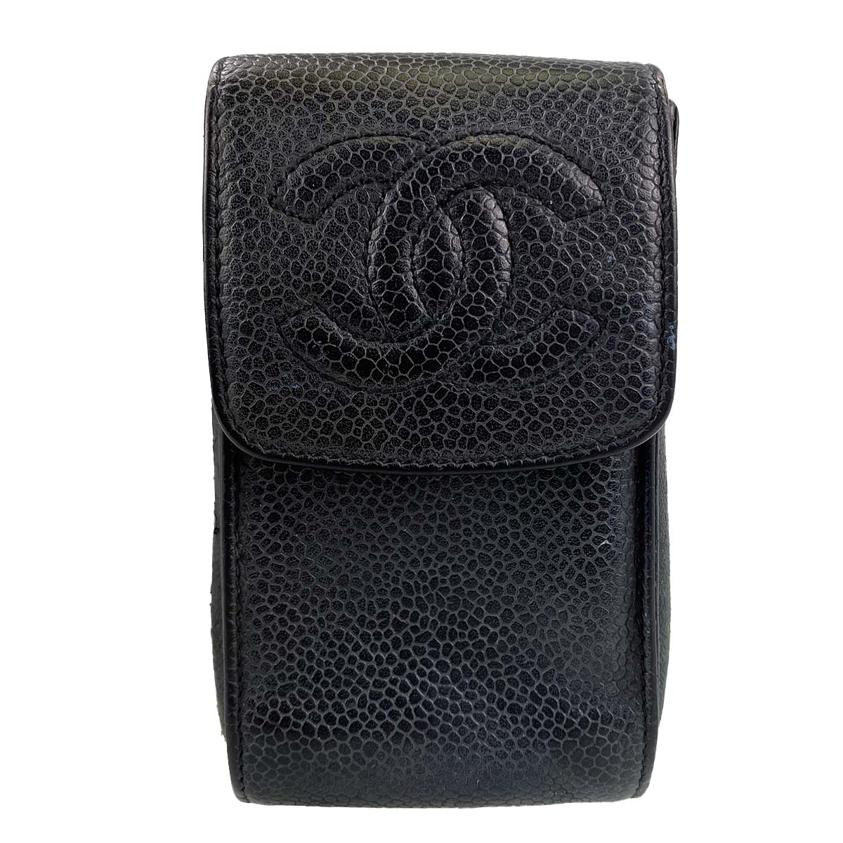 シャネル キャビアスキン ブラック シガレットケース