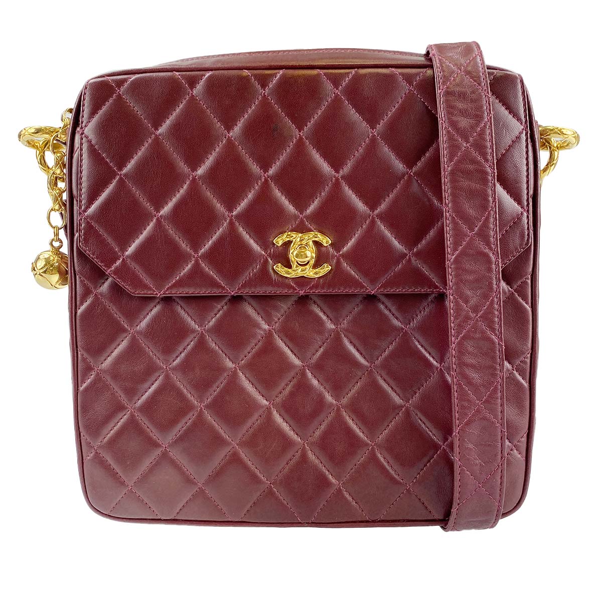 シャネル マトラッセ ラムスキン ボルドー ショルダーバッグ