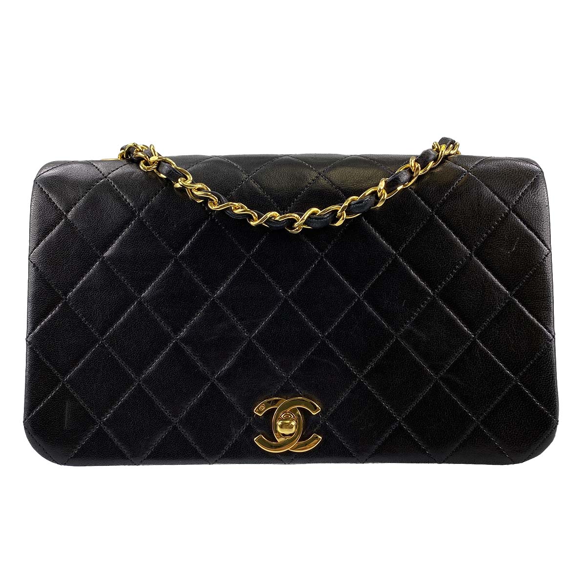 シャネル マトラッセ ラムスキン 23㎝ ブラック ショルダーバッグ