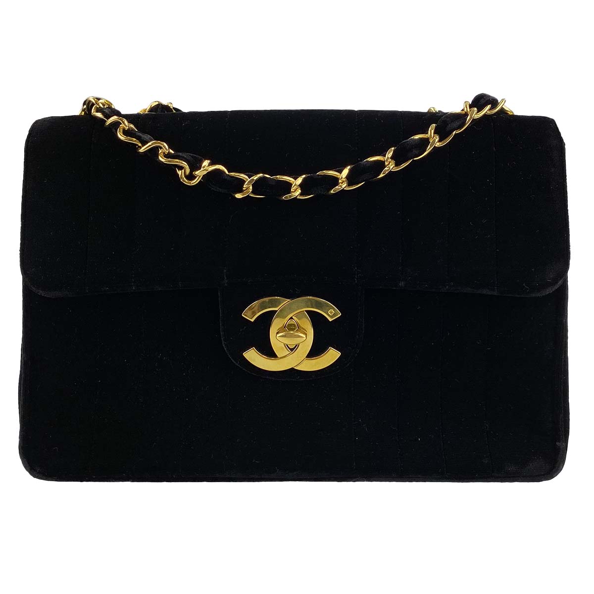 シャネル マドモアゼル ベロア ブラック ショルダーバッグ