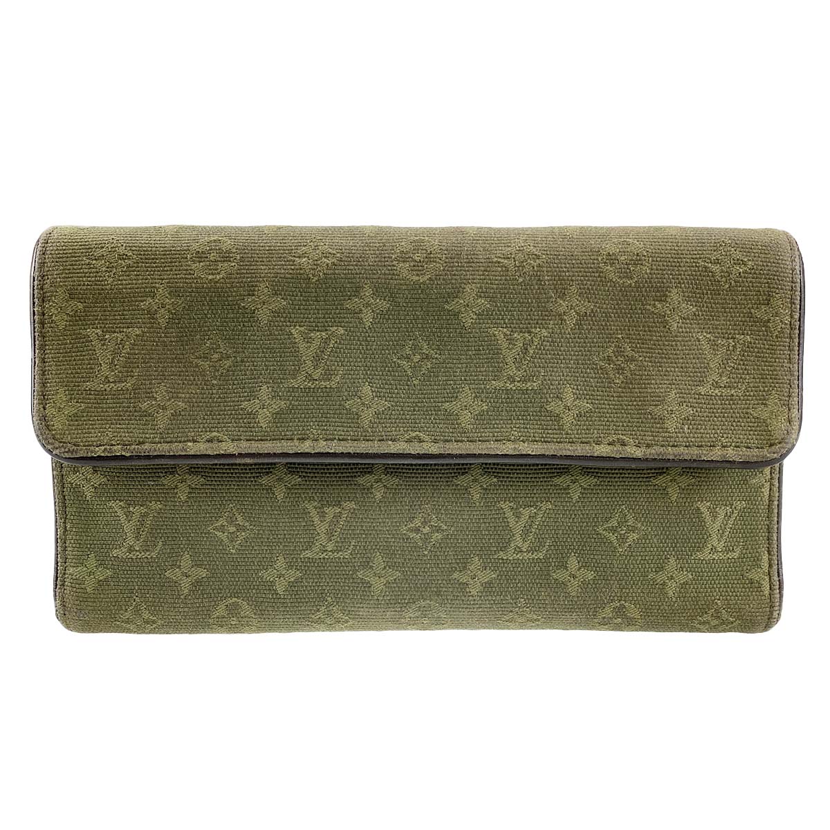 ルイ・ヴィトン モノグラムミニ ポルト トレゾール インターナショナル カーキ 財布