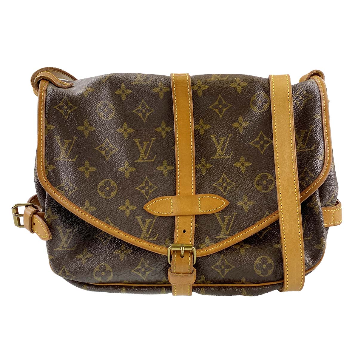 ルイ・ヴィトン モノグラム ソミュール30 ブラウン ショルダーバッグ