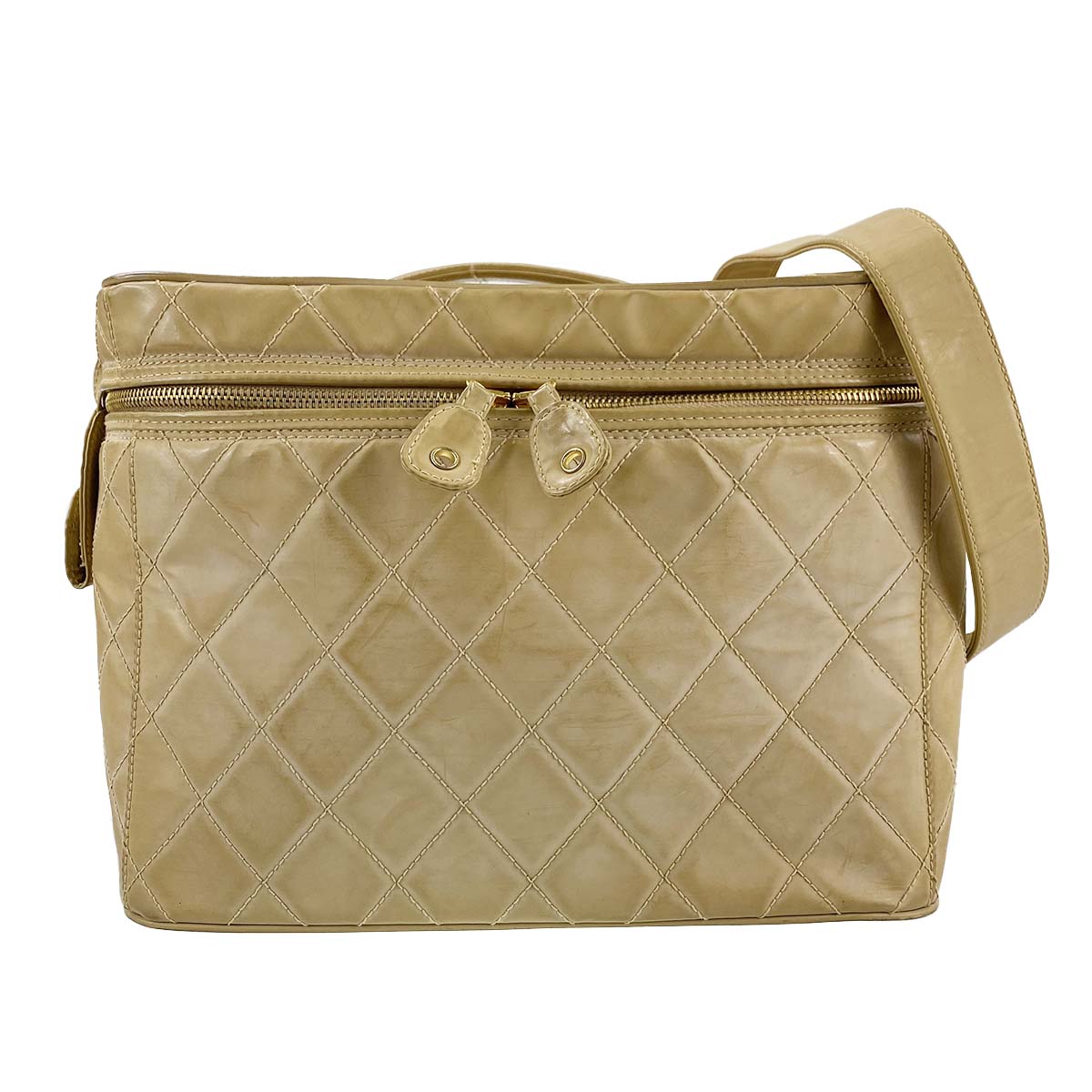 シャネル マトラッセ レザー ベージュ 2WAY バニティバッグ