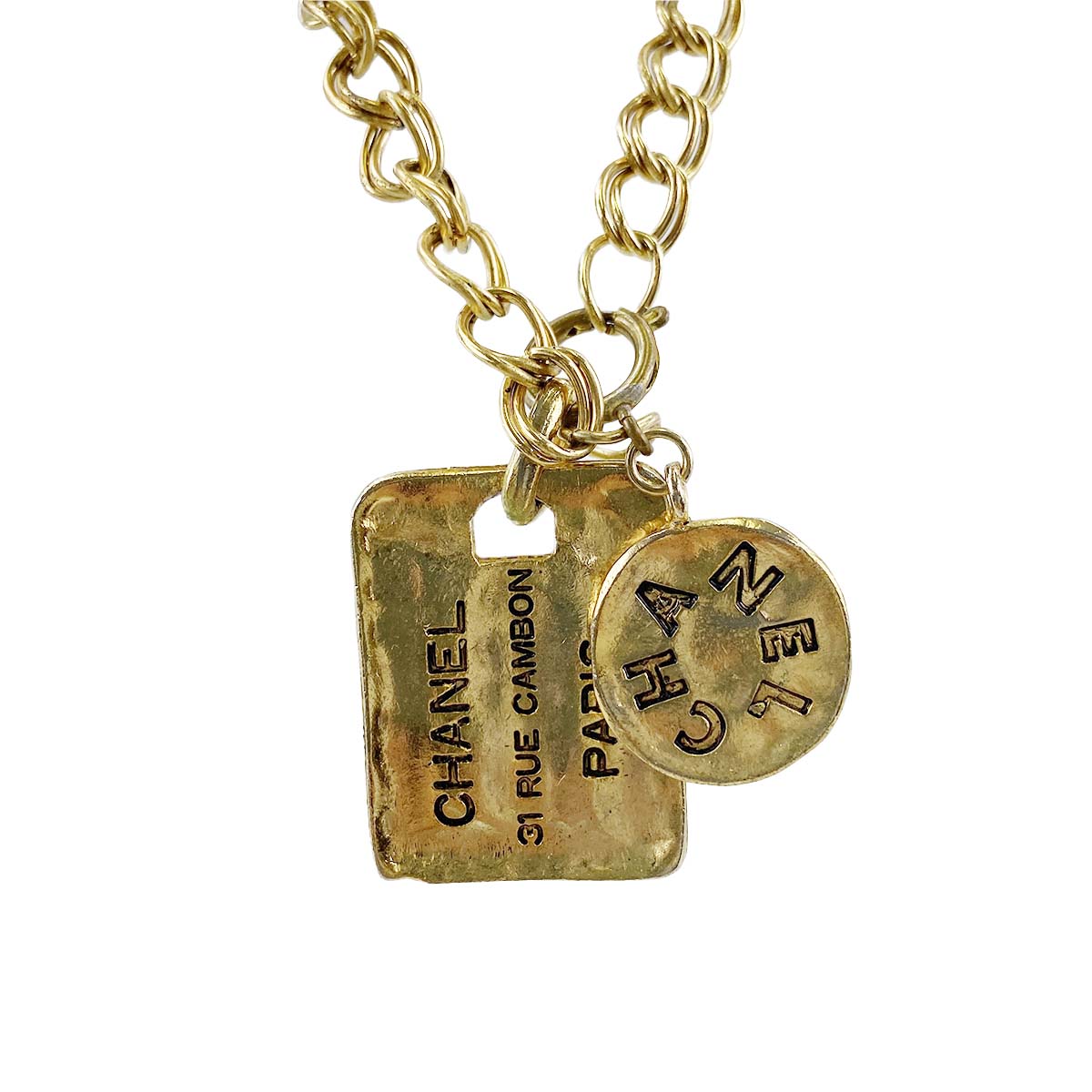 シャネル ゴールドメッキ カンボンプレート ゴールド ネックレス