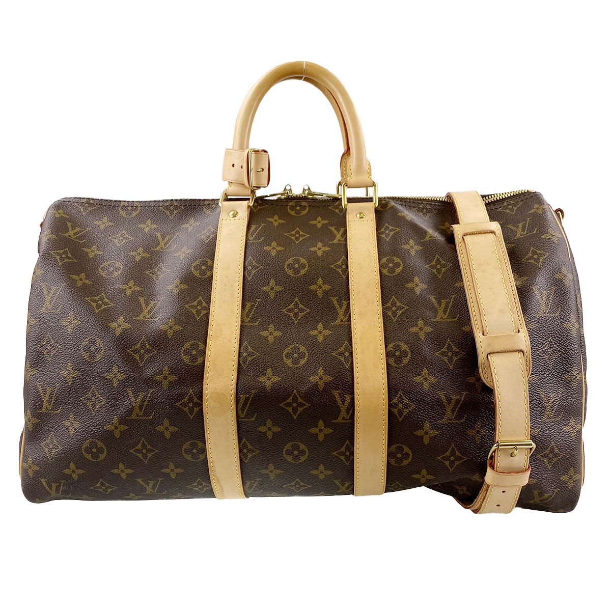 ルイ・ヴィトン モノグラム キーポル バンドリエール45 ブラウン ボストンバッグ