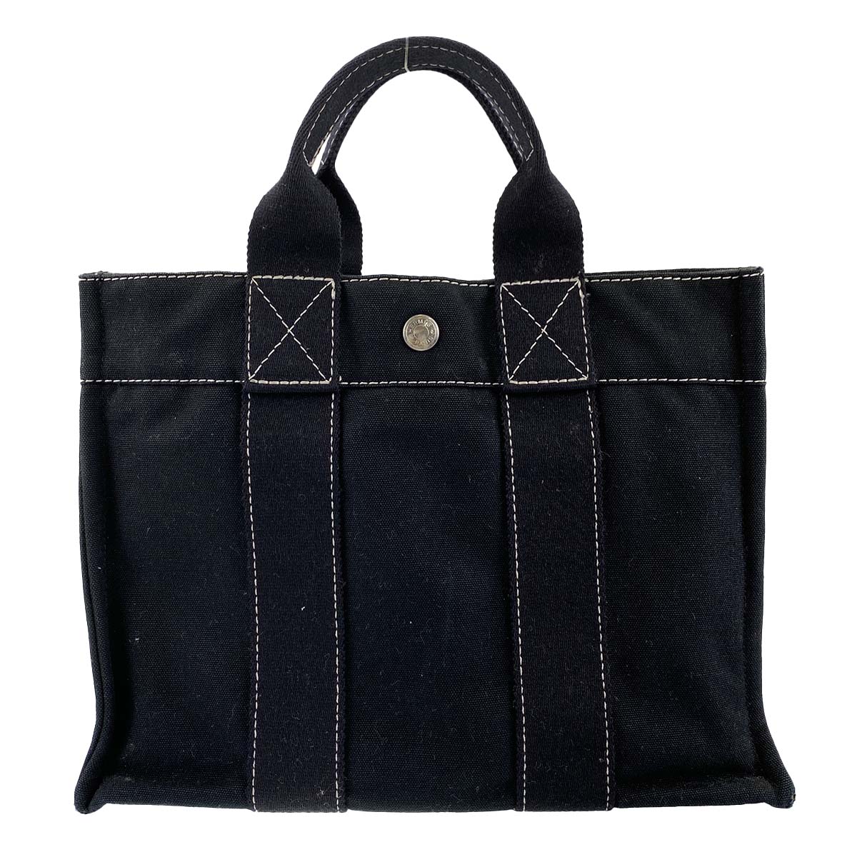 エルメス ドーヴィル サックドーヴィルPM コットンキャンバス ブラック トートバッグ