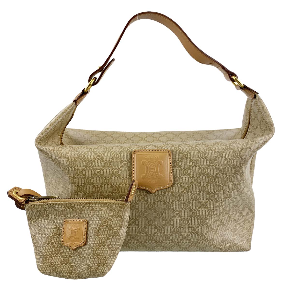 セリーヌ マカダム ポーチ付き ハンドバッグ