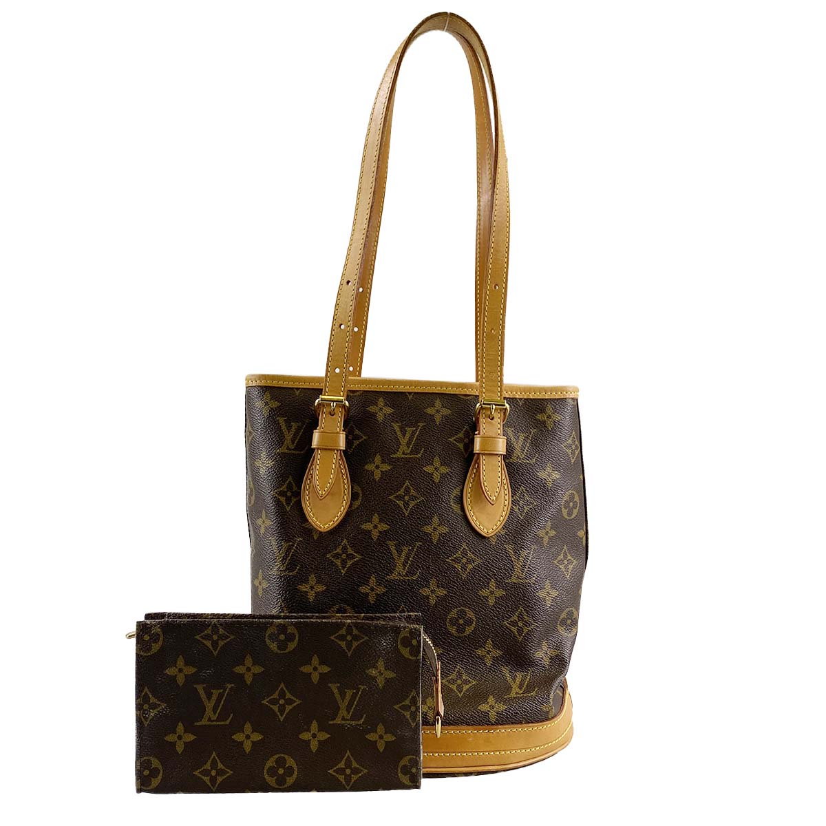 ルイ・ヴィトン モノグラム バケットPM ブラウン ショルダーバッグ