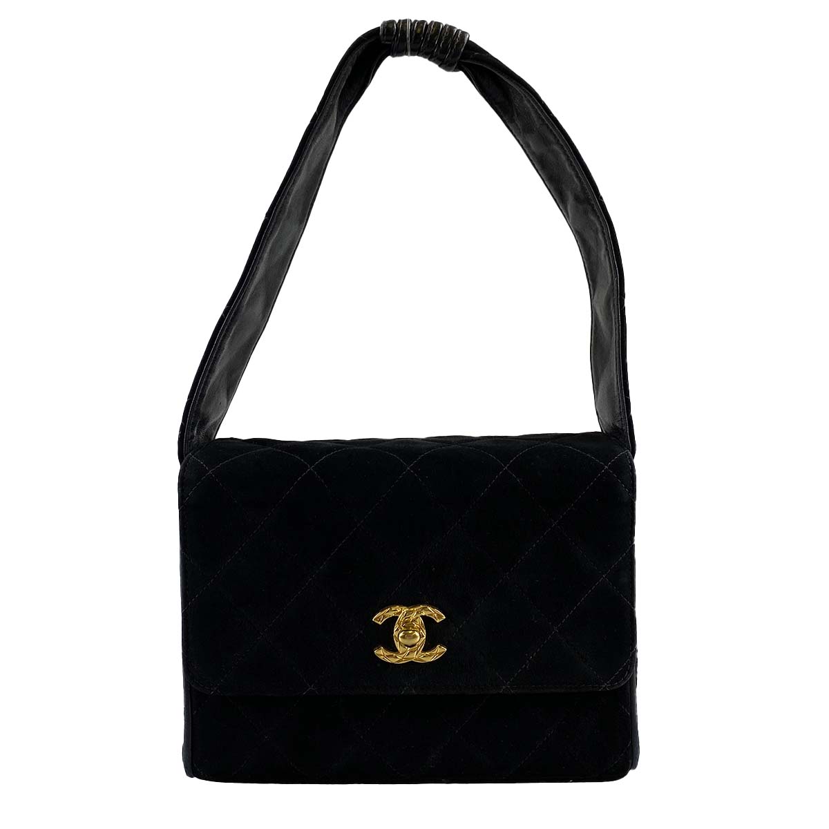 シャネル ベロア ブラック ショルダーバッグ
