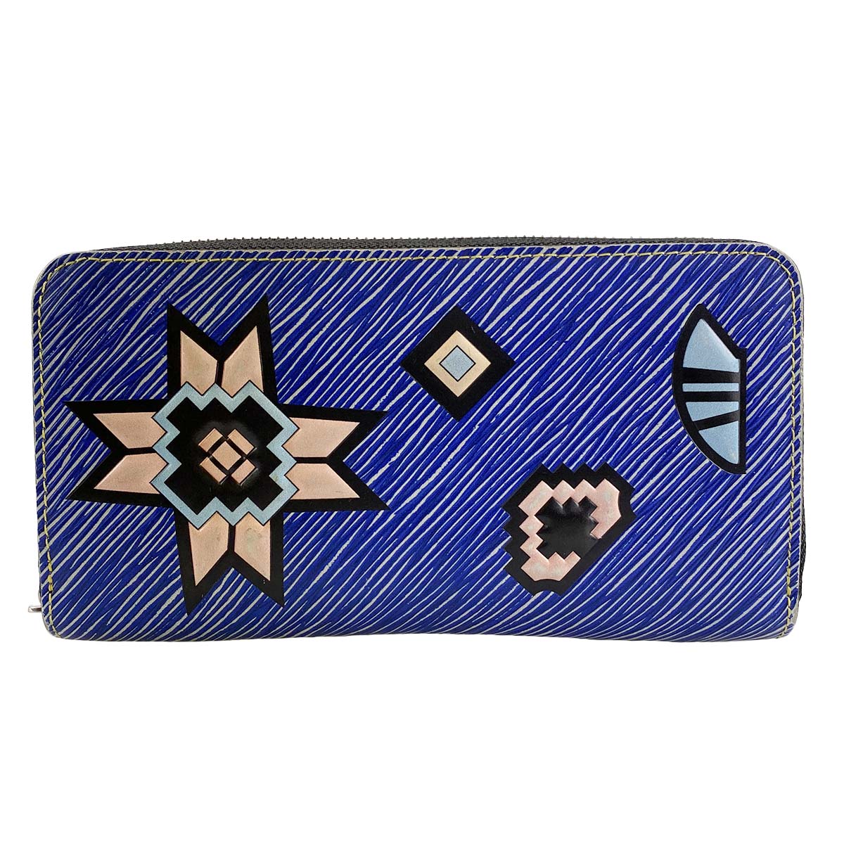 ルイ・ヴィトン エピ デニム ジッピー ウォレット ブルー 長財布