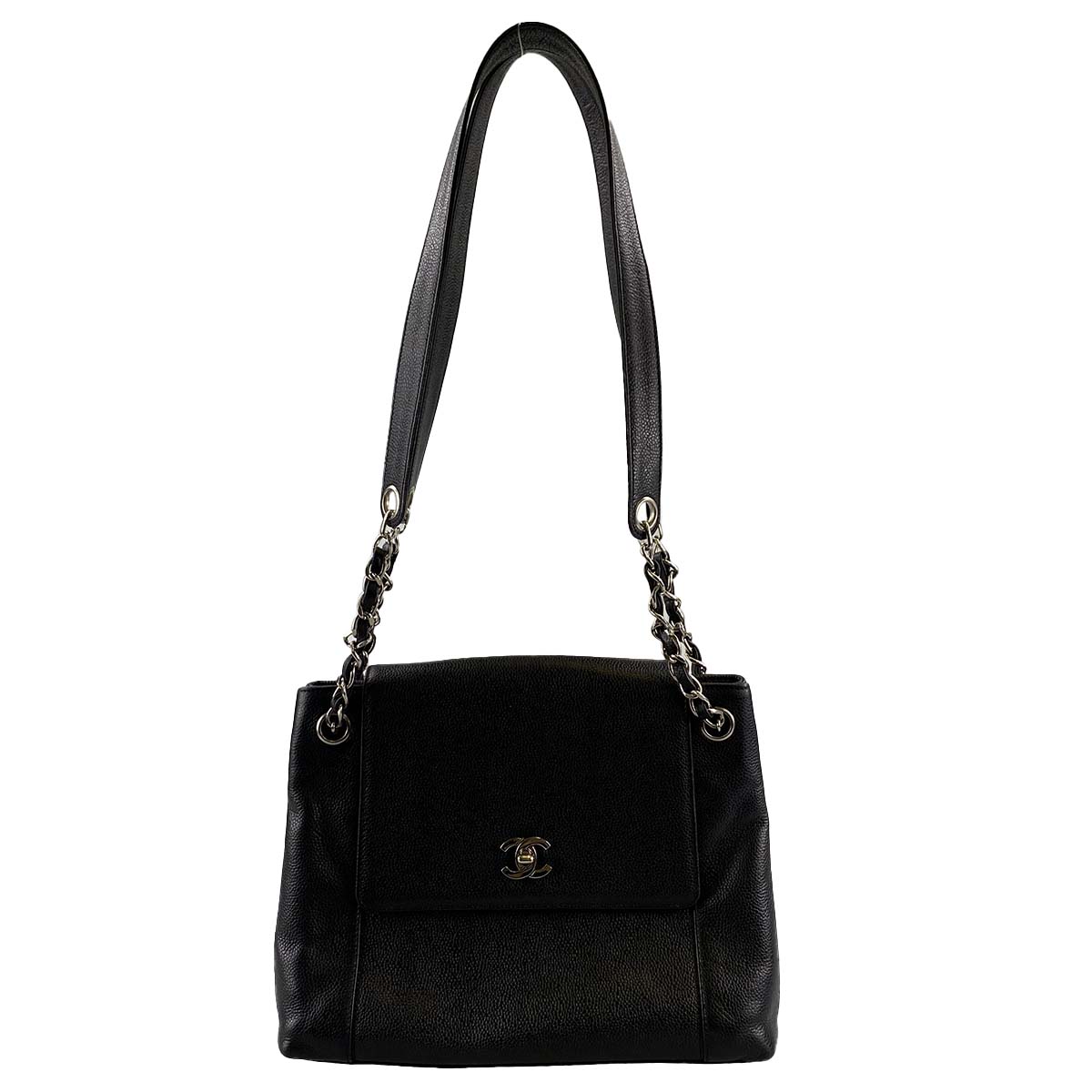 シャネル キャビアスキン ブラック ショルダーバッグ