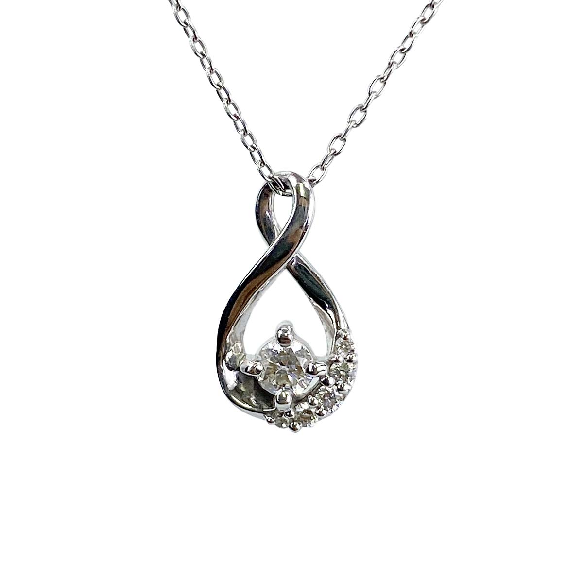 ジュエリー ダイヤモンド D0.13 ホワイトゴールド K18WG ネックレス