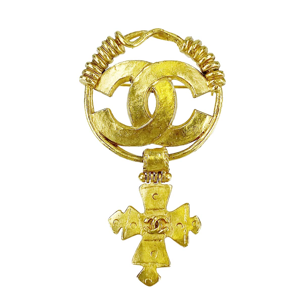シャネル ゴールドメッキ CCロゴ ゴールド ブローチ