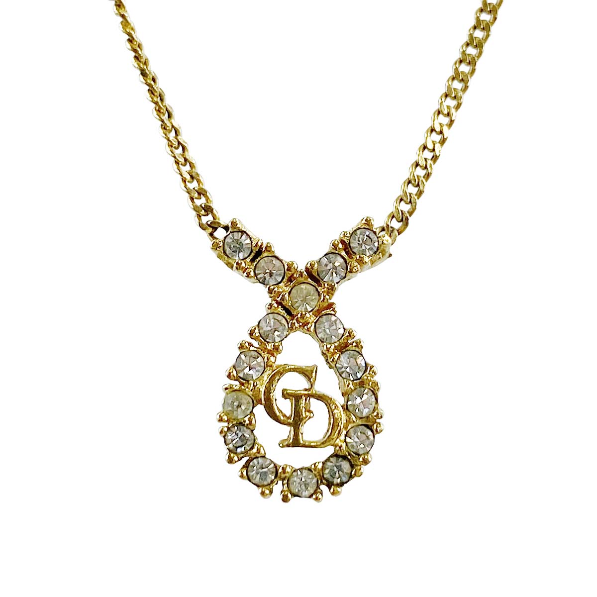 ディオール  CDロゴ ラインストーン ネックレス