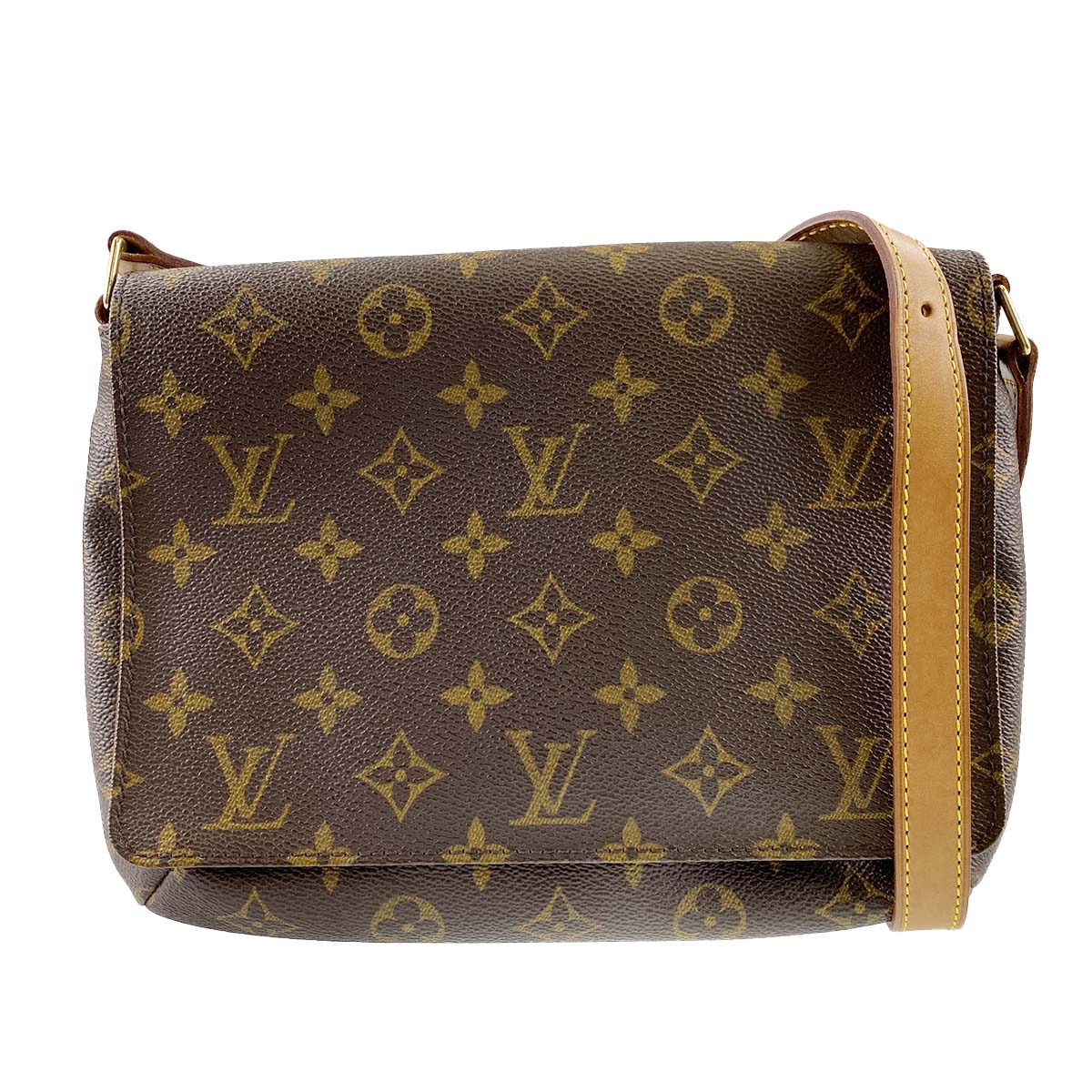 ルイ・ヴィトン モノグラム ミュゼット タンゴ ブラウン ロング ショルダーバッグ