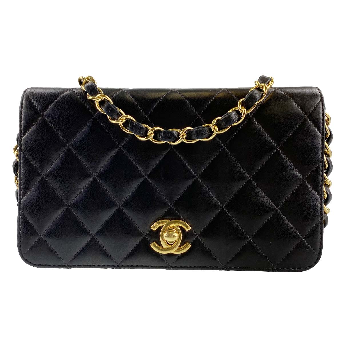 シャネル マトラッセ ラムスキン 15.5㎝ ブラック ショルダーバッグ