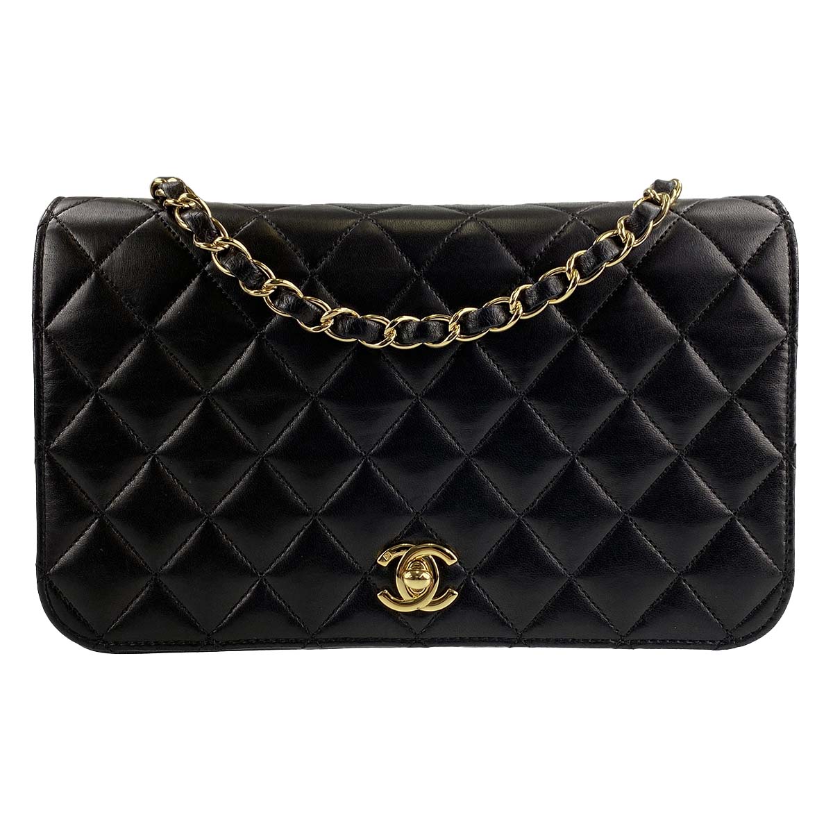 シャネル マトラッセ ラムスキン 24㎝ ブラック ショルダーバッグ