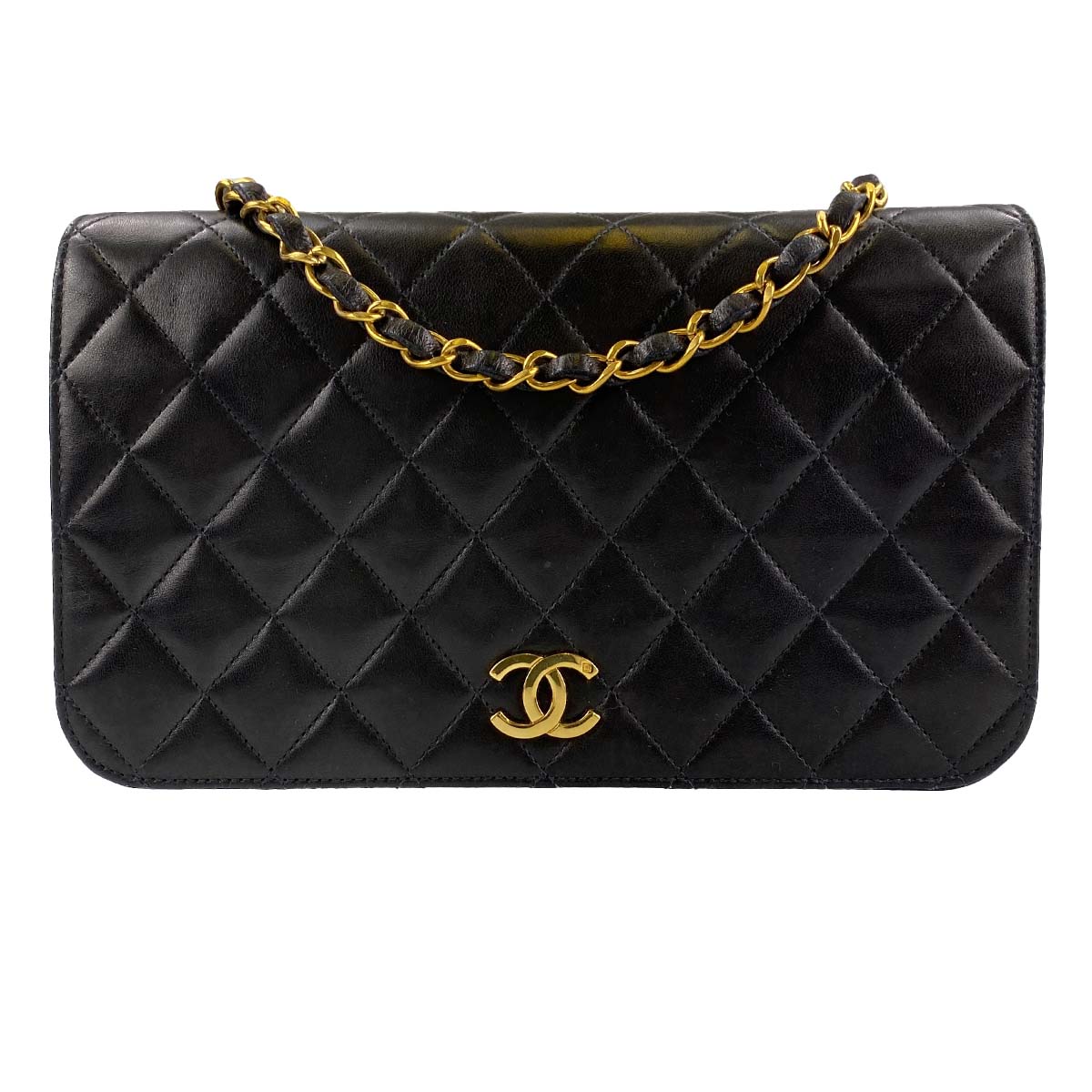 シャネル マトラッセ ラムスキン 23㎝ ブラック ショルダーバッグ