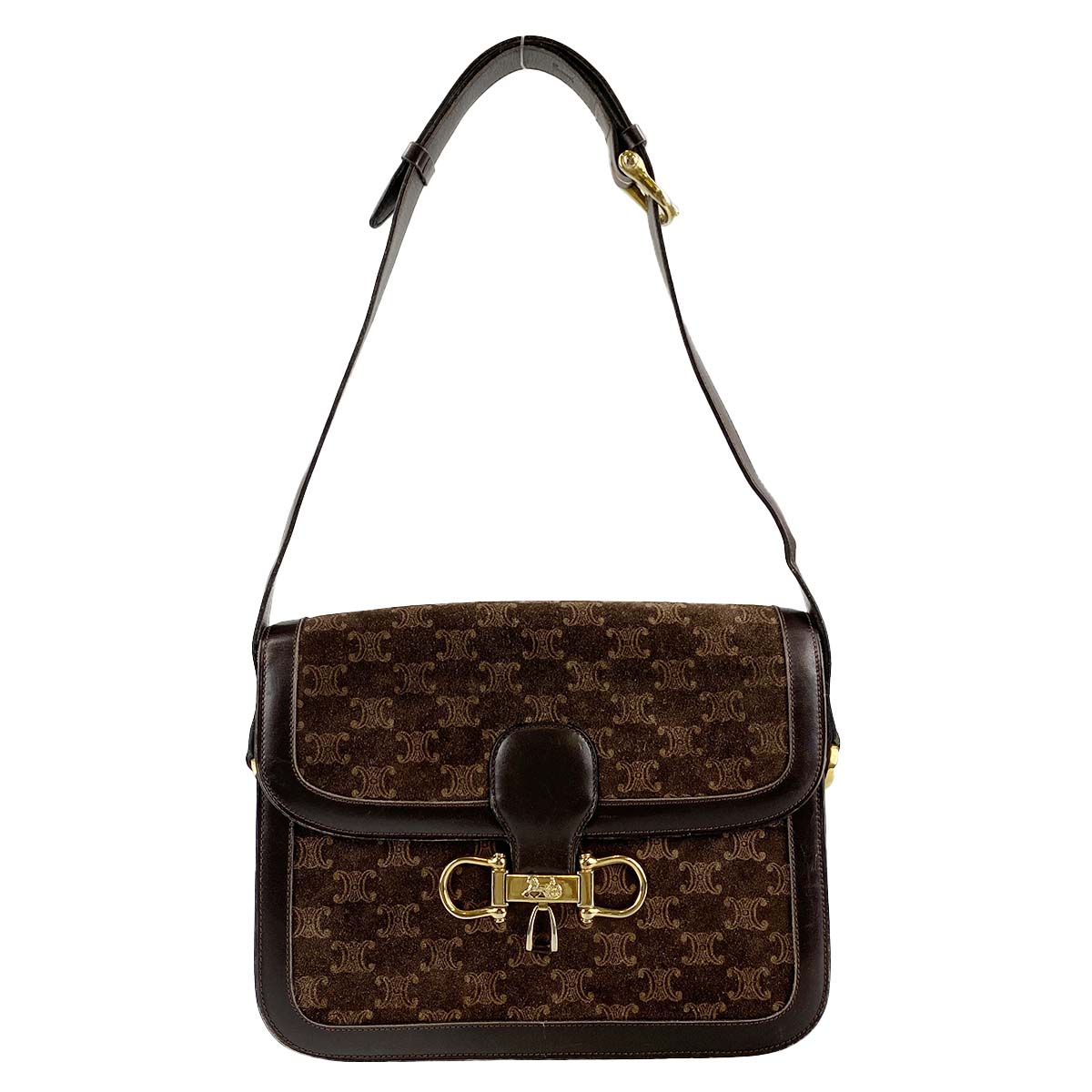 セリーヌ マカダム 馬車金具 ショルダーバッグ