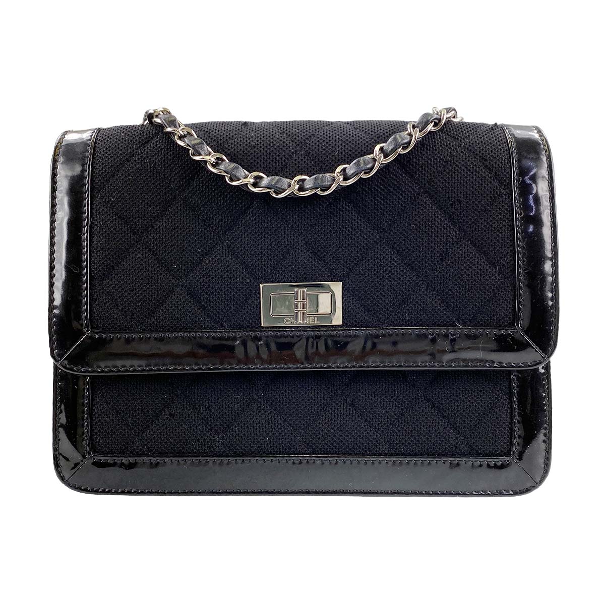 シャネル 2.55 コットン ブラック ショルダーバッグ