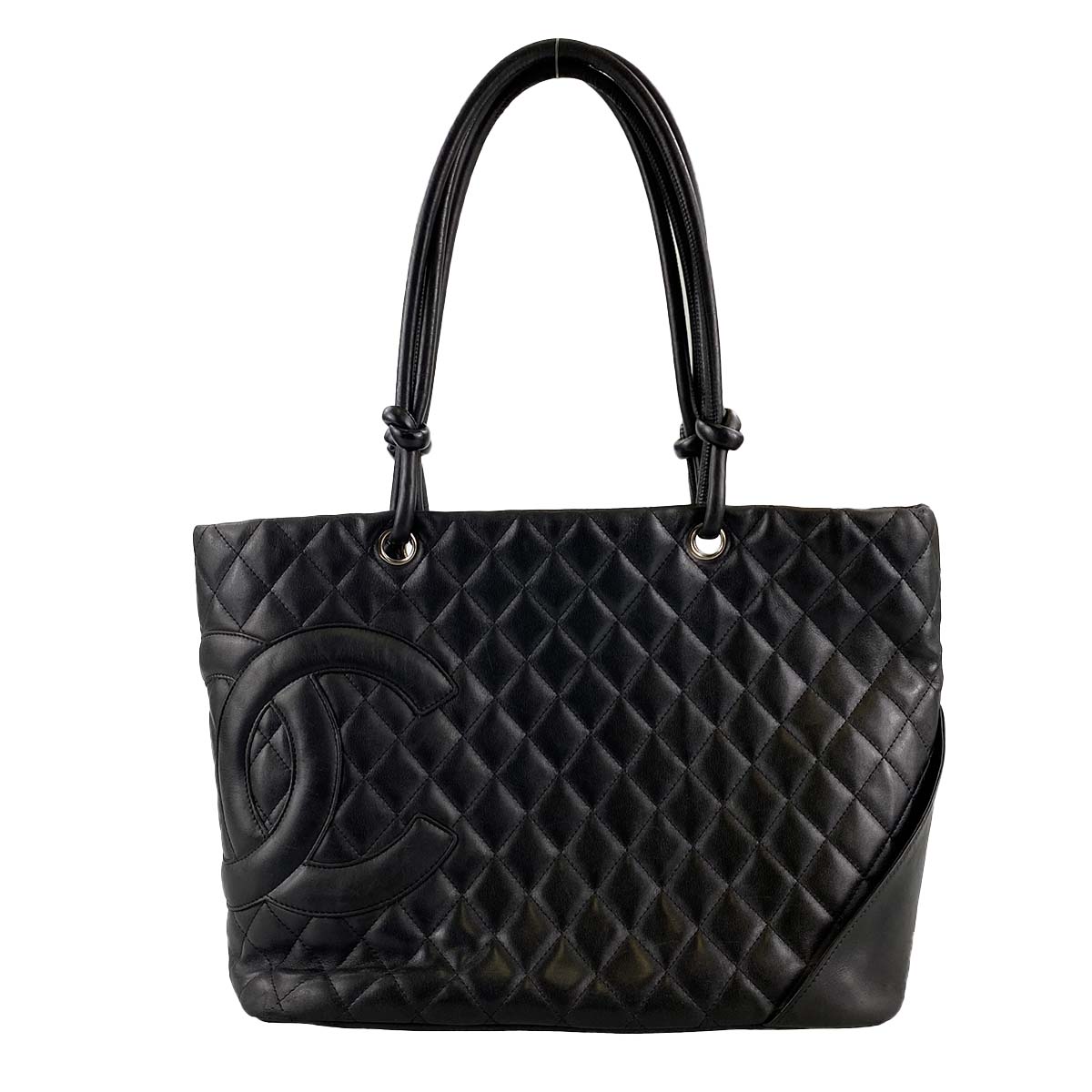 シャネル カンボンライン カーフスキン ブラック ラージ トートバッグ