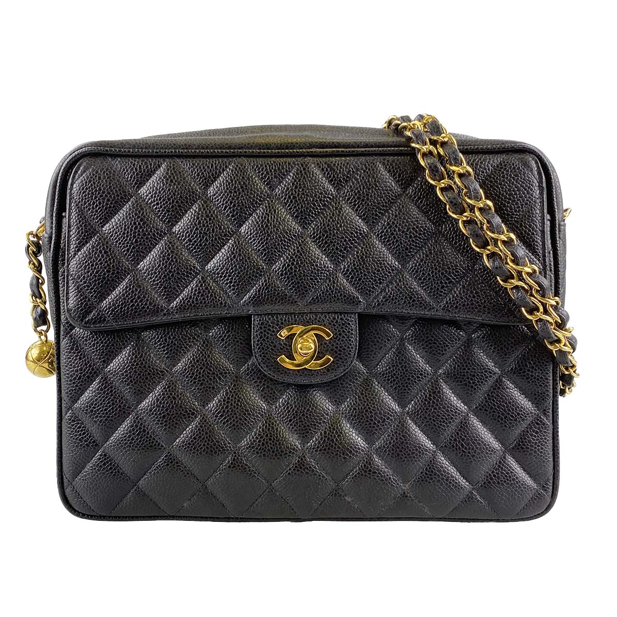 シャネル マトラッセ キャビアスキン ブラック ショルダーバッグ