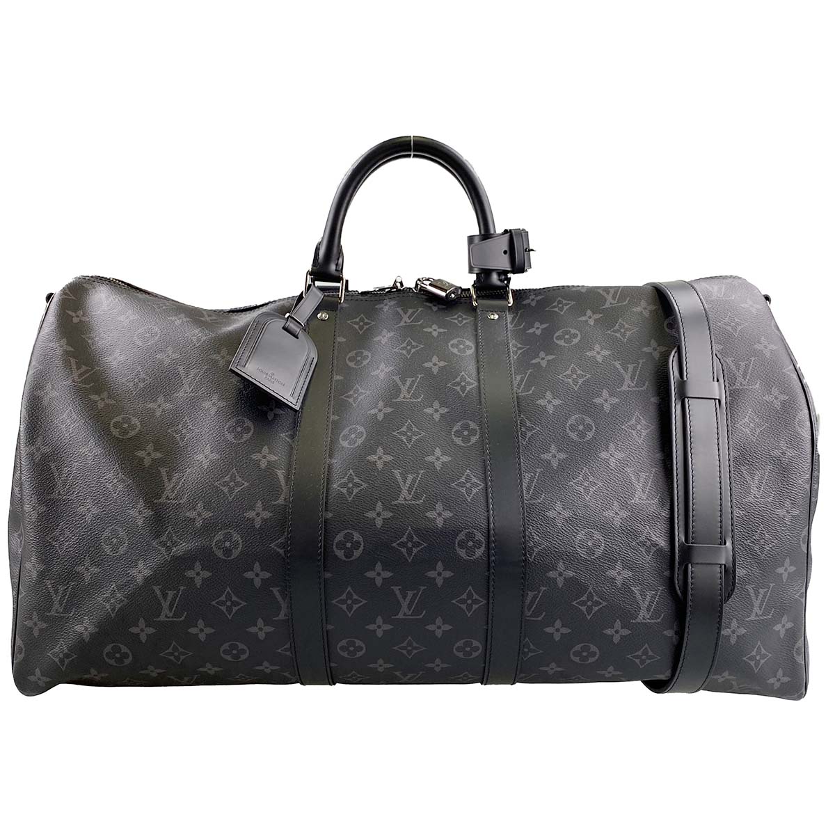 ルイ・ヴィトン モノグラム エクリプス キーポル バンドリエール55 ブラック ボストンバッグ