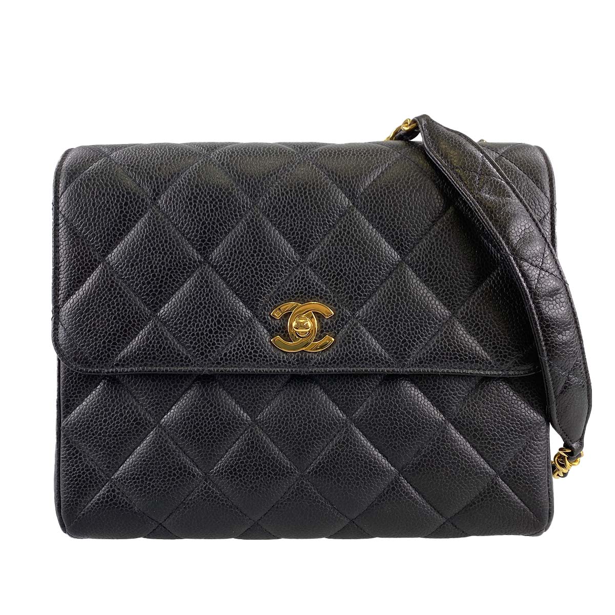 シャネル マトラッセ キャビアスキン ブラック ショルダーバッグ