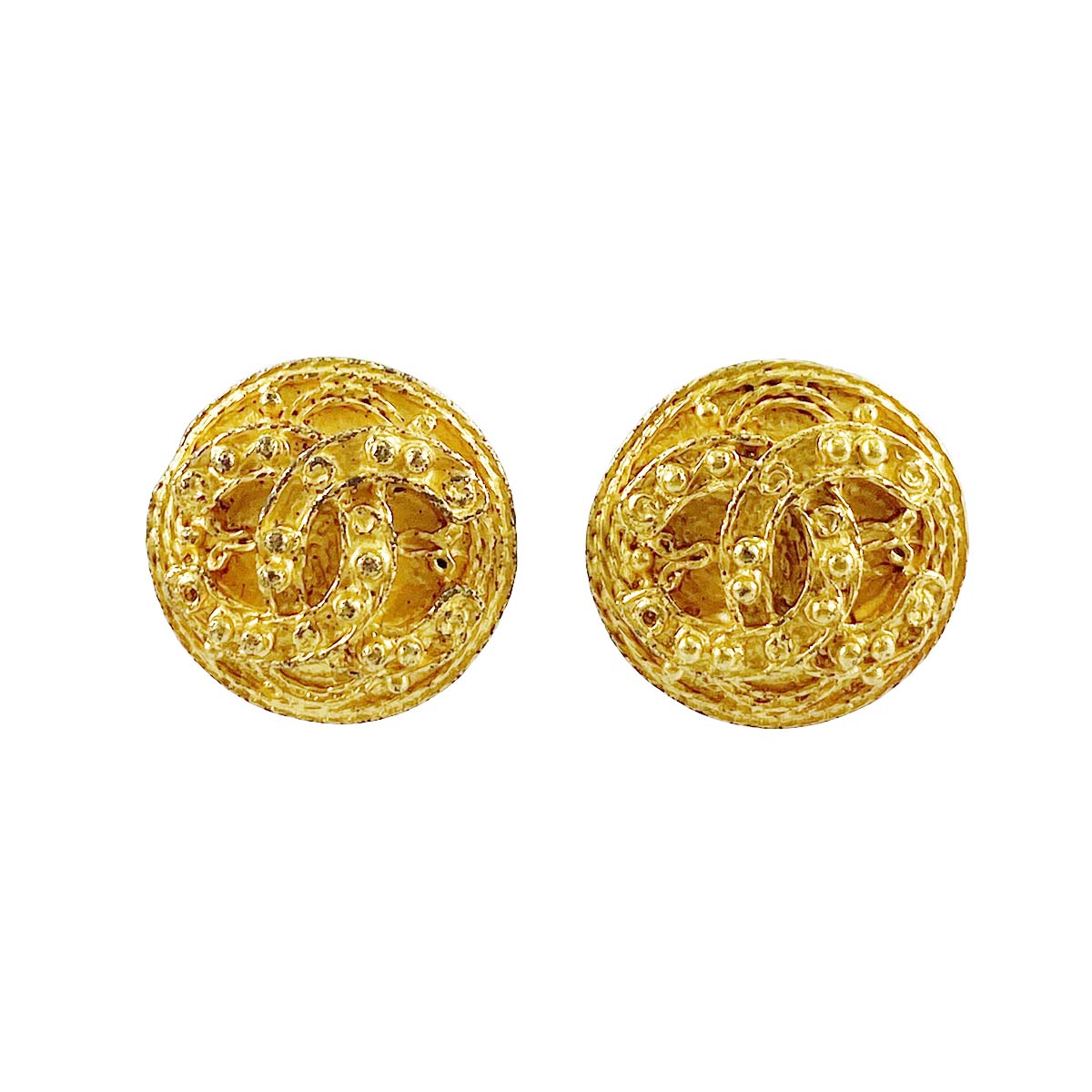 シャネル ゴールドメッキ CCロゴ ゴールド イヤリング