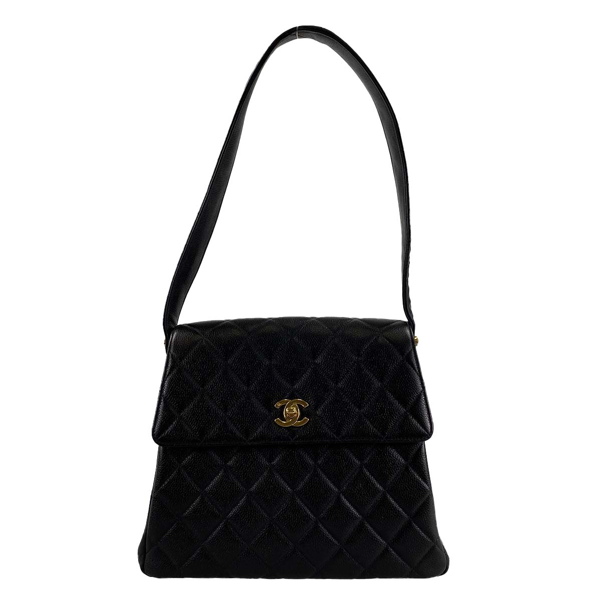 シャネル マトラッセ キャビアスキン ブラック ショルダーバッグ