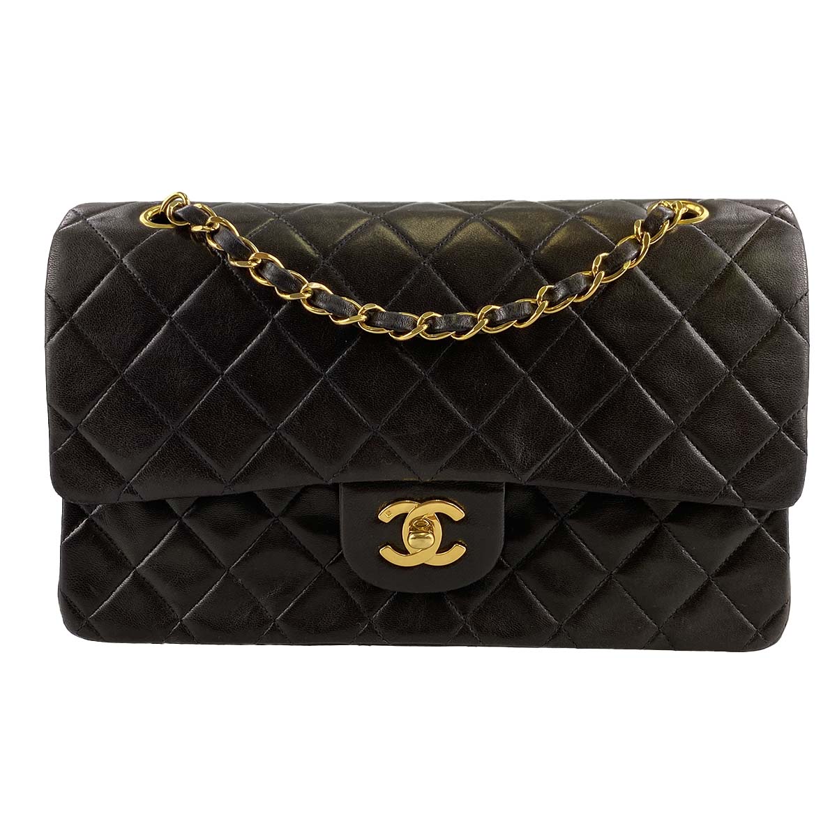 シャネル マトラッセ ラムスキン 26㎝ ブラック ショルダーバッグ