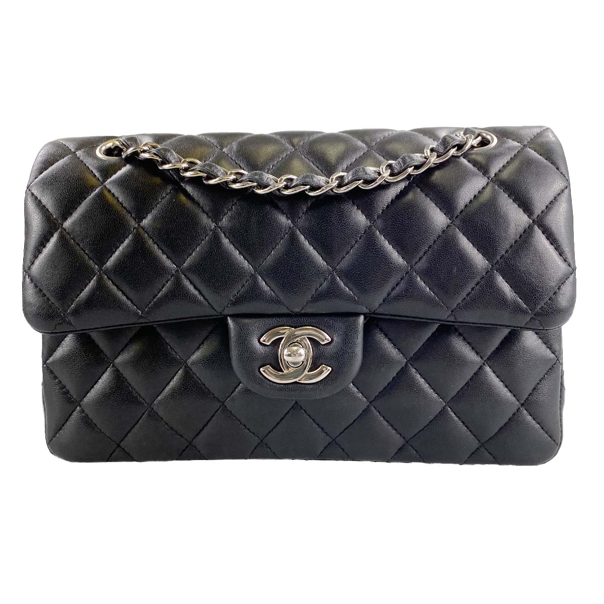 シャネル マトラッセ ラムスキン 23㎝ ブラック ショルダーバッグ