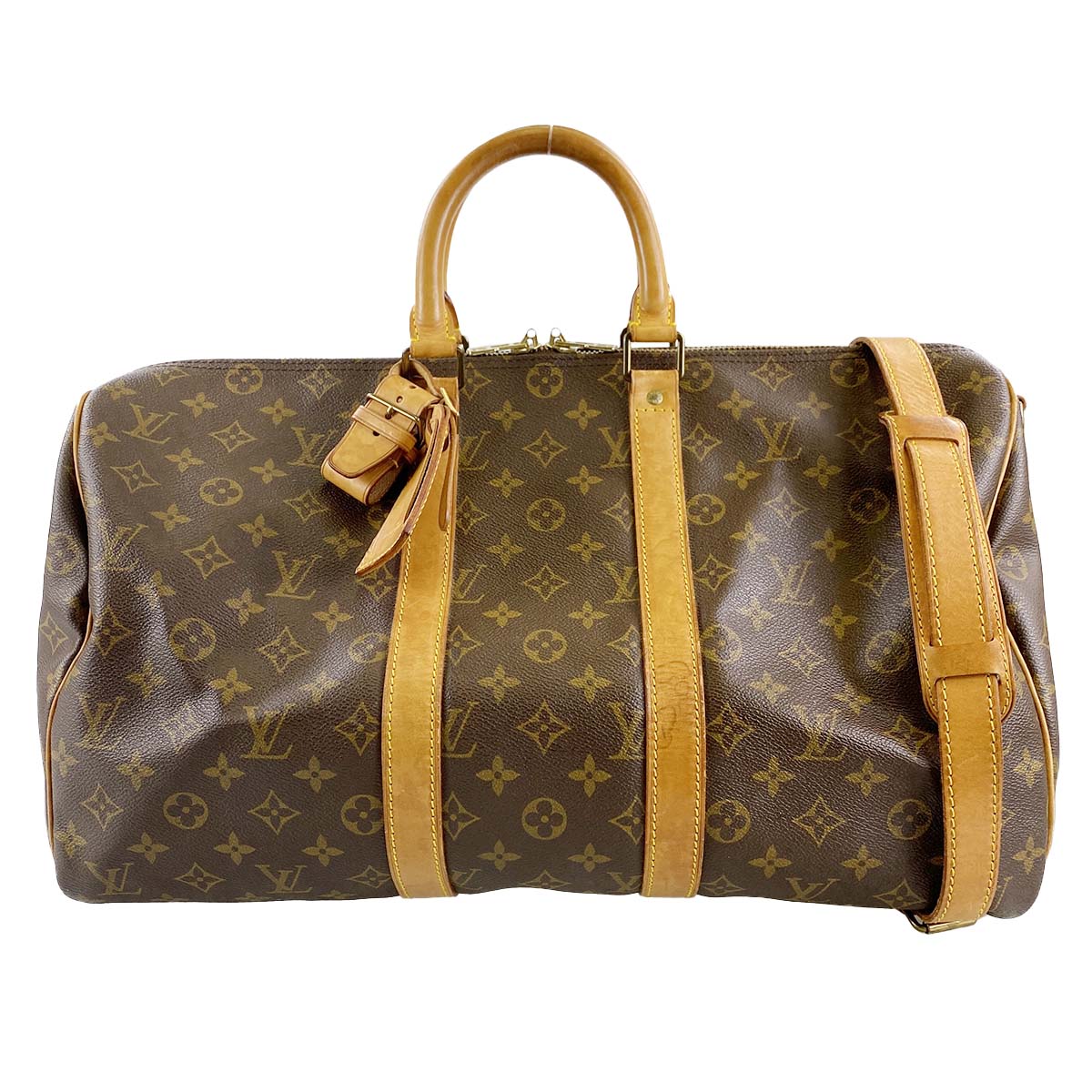 ルイ・ヴィトン モノグラム キーポル バンドリエール45 ブラウン ボストンバッグ