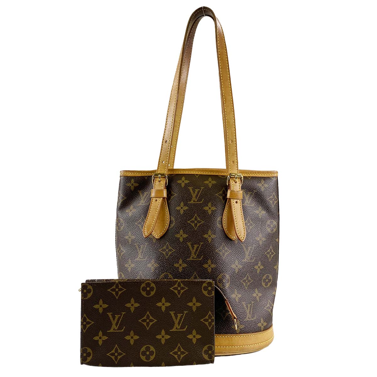 ルイ・ヴィトン モノグラム バケットPM ブラウン ショルダーバッグ