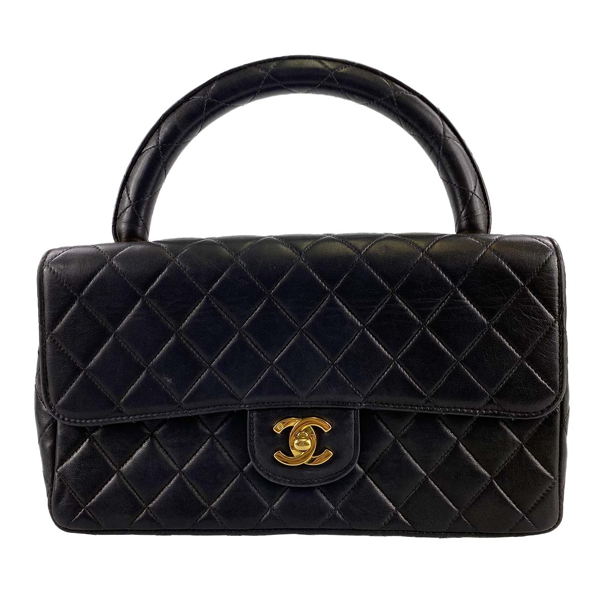 シャネル マトラッセ ラムスキン ブラック ハンドバッグ