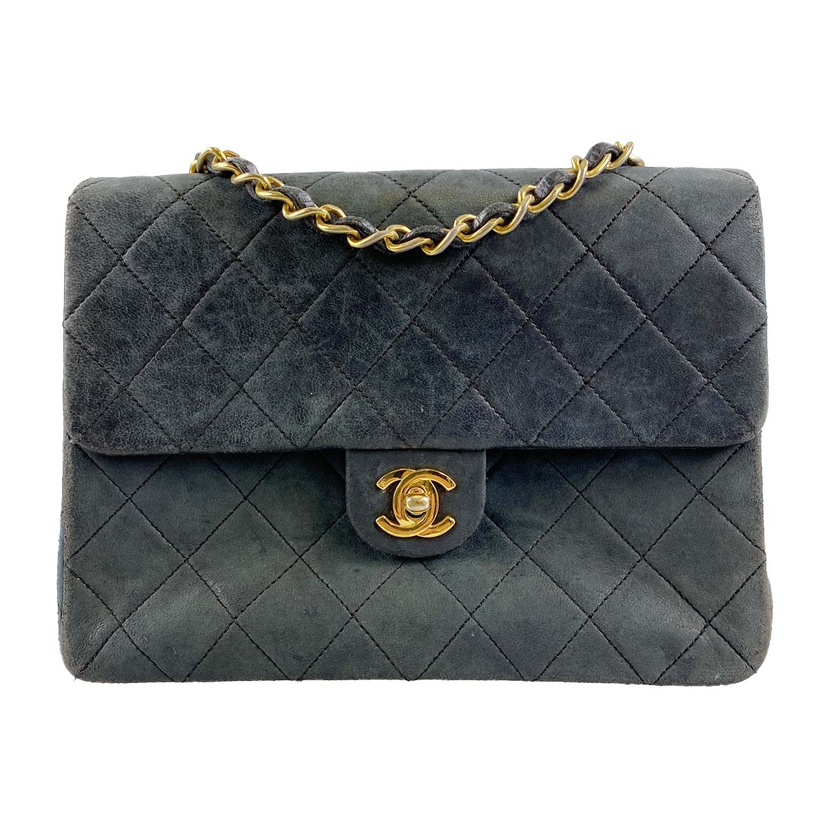 シャネル マトラッセ ラムスキン 20㎝ ブラック ショルダーバッグ