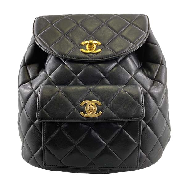 シャネル マトラッセ ラムスキン ブラック リュック