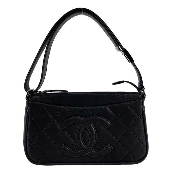 シャネル マトラッセ ラムスキン CCロゴ ブラック ショルダーバッグ