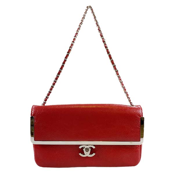 シャネル レザー レッド ショルダーバッグ