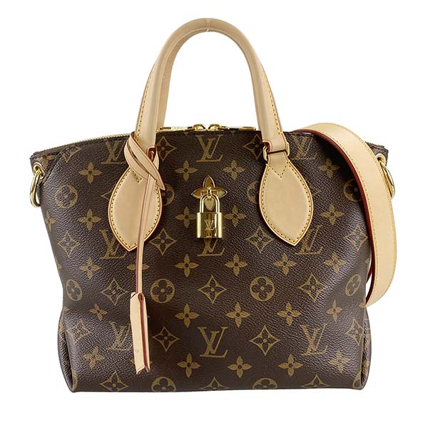 ルイ・ヴィトン モノグラム フラワージップド トートPM ブラウン ２WAY トートバッグ