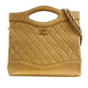 シャネル マトラッセ ラムスキン ベージュ 2WAY ショルダーバッグ