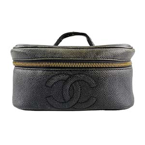 シャネル キャビアスキン ブラック バニティバッグ