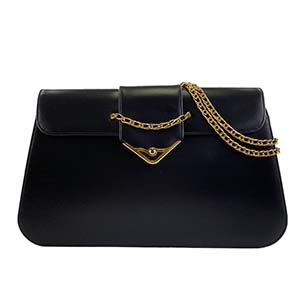 カルティエ サファイアライン レザー ブラック ショルダーバッグ