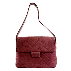 シャネル マトラッセ スエード 26㎝ ボルドー ショルダーバッグ