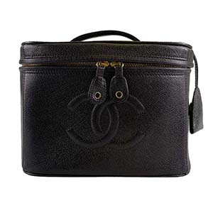 シャネル キャビアスキン ブラック バニティバッグ