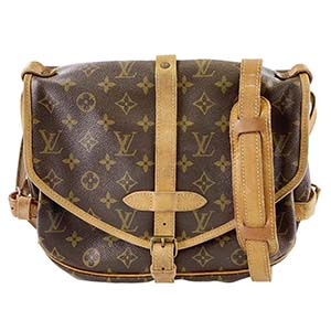 ルイ・ヴィトン モノグラム ソミュール30 ブラウン ショルダーバッグ
