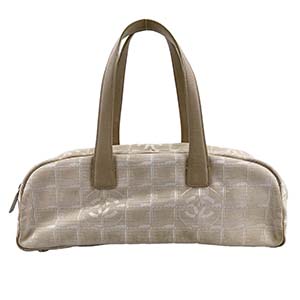 シャネル ニュートラベルライン ナイロンジャガード ベージュ ミニ ボストンバッグ