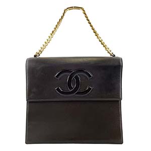 シャネル ラムスキン CCロゴ ブラック ハンドバッグ