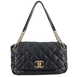 シャネル ウルトラステッチ カーフスキン ブラック ショルダーバッグ